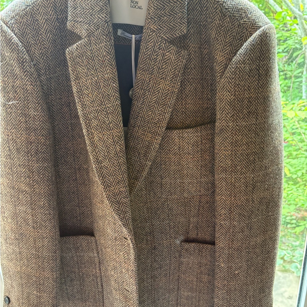 Brown Herringbone Blazer